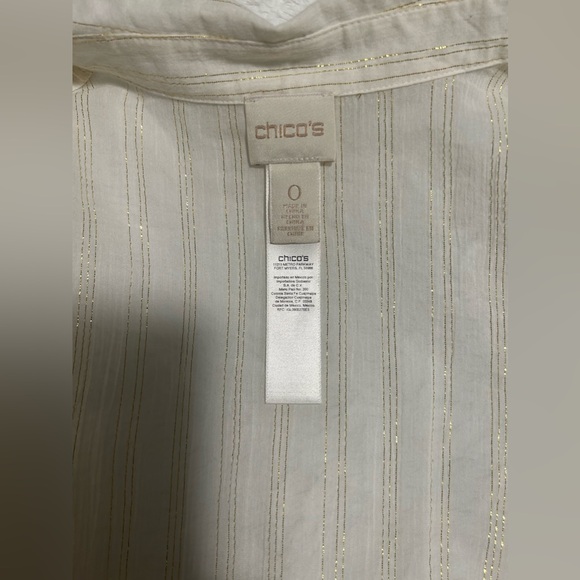 Chicos OPEN SHOULDER blouse size 0 like medium - Picture 5 of 6